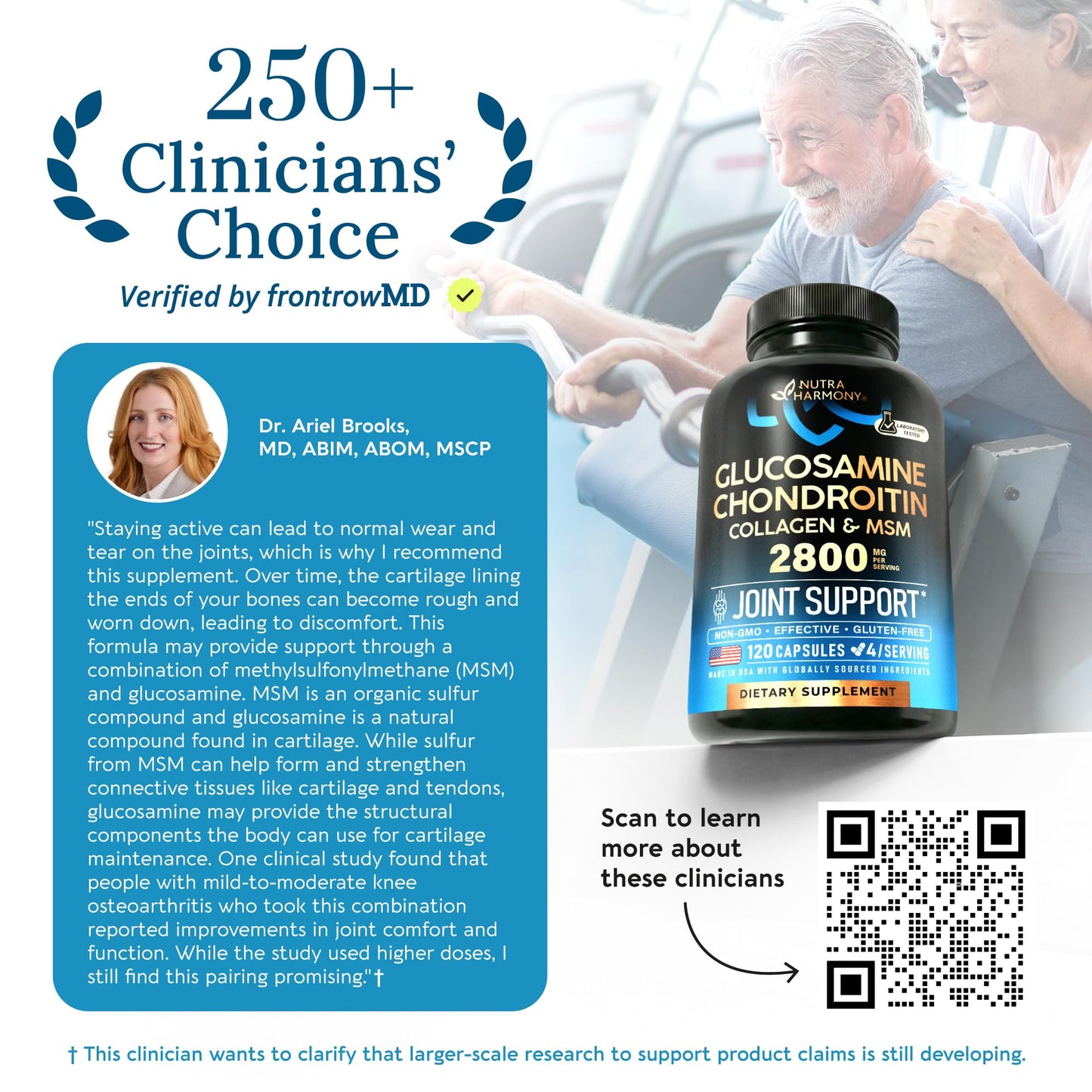 Glucosamine Chondroitin MSM Collagen | HSA | Joint Support Supplement 2800 mg | Made in USA | FSA Approved Product Items | Flexibility Nutritional Vitamins | For Men & Women, 120 Capsules