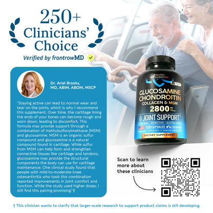 Glucosamine Chondroitin MSM Collagen | HSA | Joint Support Supplement 2800 mg | Made in USA | FSA Approved Product Items | Flexibility Nutritional Vitamins | For Men & Women, 120 Capsules